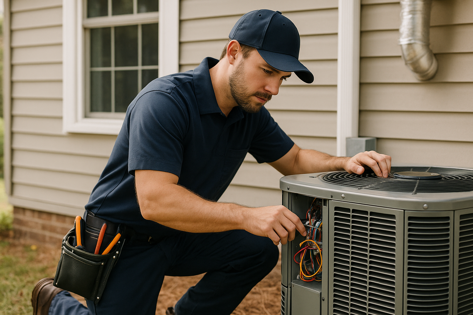 Editorial illustration depicting ac replacement cost mobile alabama